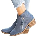 Générique Bottines Chelsea élégantes pour Femme - avec Talon élégant - en Daim - avec Fermeture éclair - Chaussure Femme Talon - Couleur Unie - Confortables - Bottes de Loisirs