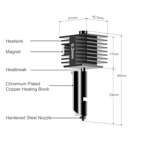 Image of 2PCS A1 Mini /A1 Hotend, A1 Mini /A1 Print Head Kit High-Temperature 0.2mm /0.4mm Hardened Steel Nozzle with Silicone Sock Compatible for Bambu Lab A1 /A1 Mini 3D Printer,