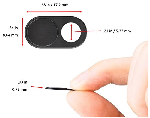 Foretra - Ultra Thin Metal Webcam Cover Privacy Slide For Your Laptop Tablet Avoid Camera Hacking And Protect Your Privacy 5-Pack (Black) #TOP1