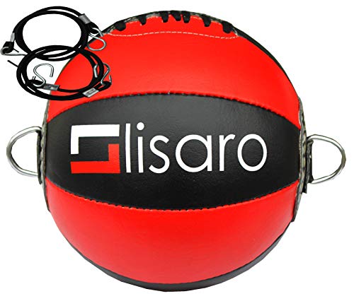 Doppelendball Lisaro aus Leder mit 25 cm Durchmesser und 2 elastischen Spanngurten