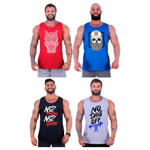 Kit 4 Regatas Clássicas Tradicional Masculina MXD Conceito Algodão Casual e Academia Bandeira do Brasil