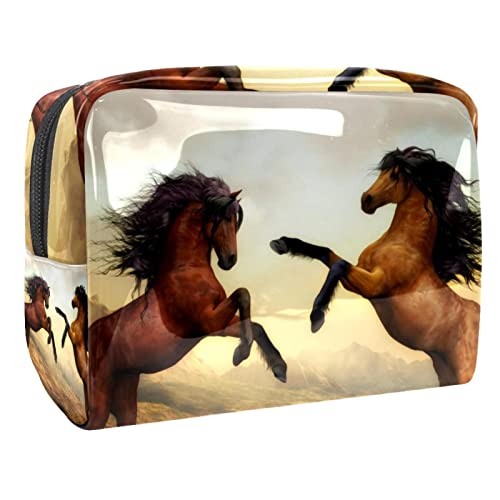 Pochette maquillage double fermeture éclair pour rangement pinceaux