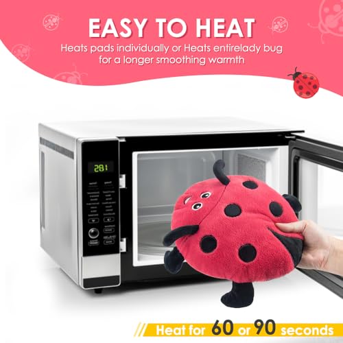 Image of Microwavable Heat Pad for Neck and Shoulders, Warm Compress Wrap, Red
