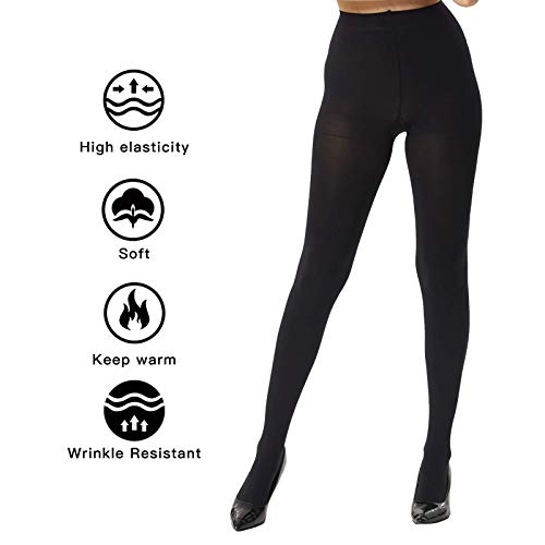 MANZI Women's Super Opaque Tights 2 Pairs 120 Denier Warm Control Top High Waist Winter Pantyhose for Women3