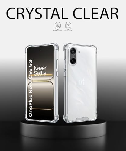 Image of WOW IMAGINE Clear Back Cover Case for 1+ OnePlus Nord CE 5 5G | Shockproof Soft TPU Case | Cushioned Edges for Ultimate Protection Back Cover Case - Transparent