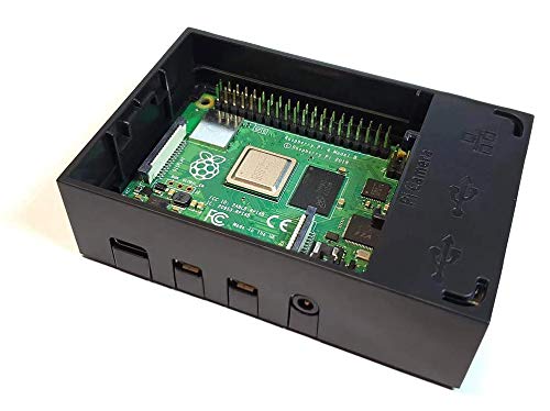 Joy-IT Custodia In Plastica Nera Per Raspberry Pi 4 - RB-CASEP4+ 06B, Protezione Per Il Tuo Mini Computer - 4