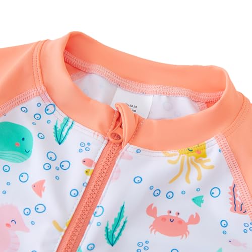 Image of UMELOK Baby Girl One Piece Swimsuit Infant Rash Guard Bathing Suit