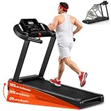 Pdodo Tapis Roulant Pieghevole da Casa, Inclinazione Manuale 15%,Tapis Roulant Elettrico Silenzioso 3.0HP, 14KM/H,12+3 Programmi Fitness, Ammortizzazione Multistrato, Sensore Cardiaco