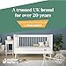 Mother Nurture Kidtech Travel Cot Mattress, Polyester, White, 140 x 70 x 7.5 cm Eco Fibre