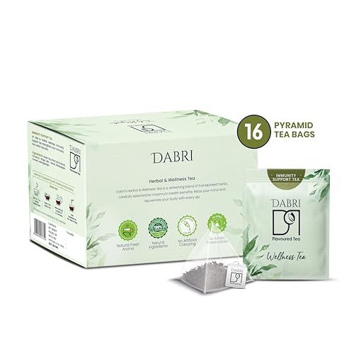 Image of Dabri Immunity Support Tea Bags 16 Pyramid Dip Tea Bags |Rich Antioxidant| Pure Natural Organic Blend | Builds Immunity, Detoxifies, Boosts Metabolism & Aids Digestion