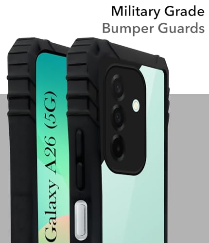 Image of Jkobi Back Cover Case for Samsung Galaxy A26 5G (Ultimate Shockproof Bumpers | Anti Yellow | Rugged Armor | Hybrid PC | Black)