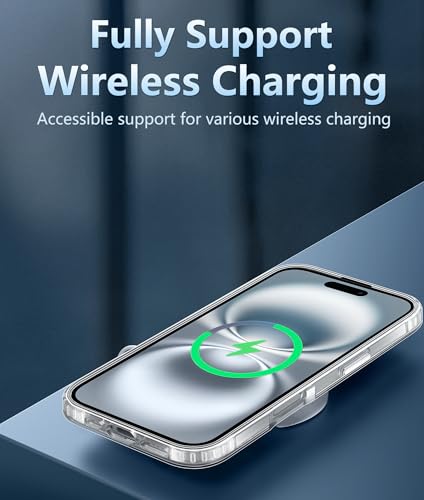 Image of FNTCASE for iPhone 16 Plus Case: Clear Phone Cases Compatible with Magsafe Slim Anti Yellowing Military Grade Drop Protection Rugged Shockproof Protective Transparent Cell Phone Cover (B-Clear)
