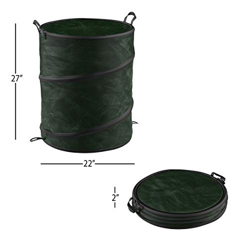 Wakeman Collapsible Trash Can - Pop Up 44-Gallon Outdoor Portable Garbage Bag Holder With Zippered Lid - Recycle Bin For Camping Or Parties (Green) #TOP2