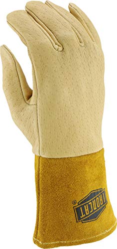 Ironcat 6021 Pigskin Mig Welding Gloves – Medium, Insulated Top Grain Work Safety Gear, Straight Thumb, Kevlar Construction #TOP4