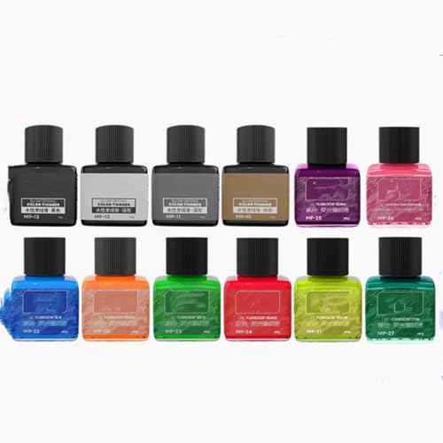 MP-10~MP-29 40g Water-based Panel Liner Paint for Model Building Panel Line Accent Color(Hobby Tools) (MP-10 ~ MP-27 (12 bottles))
