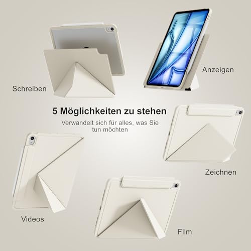 Étui magnétique iPad protégeant le stylet avec rabat blanc intelligent - 5