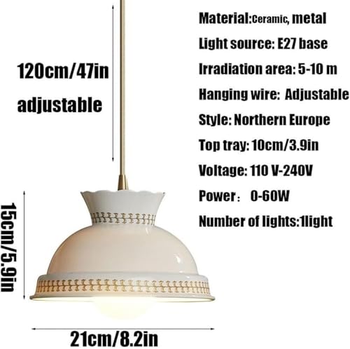 Lustre à tête E27 haut de gamme en céramique blanche minimaliste