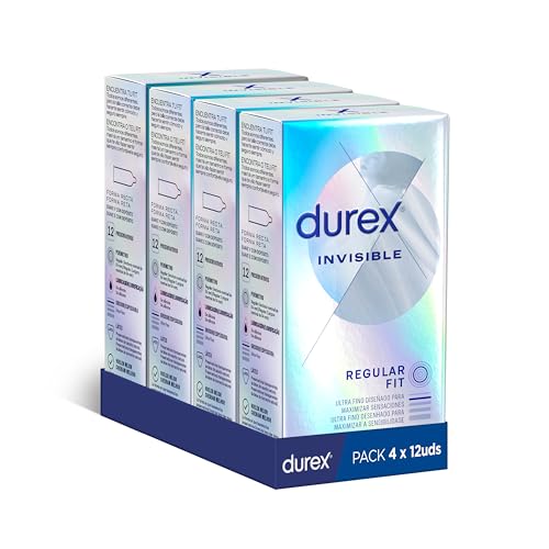 Durex Pack Ahorro Preservativos Invisible, Ultra Fino Diseñado para Maximizar Sensaciones, 48 condones
