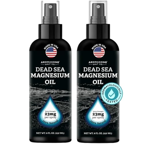 Aromasong Magnesium Oil Spray for Feet & Body 23mg Magnesium per Spray Topical Magnesium Spray for Calm Sleep & Leg Discomfort 2 Pack 8 oz Made in USA
