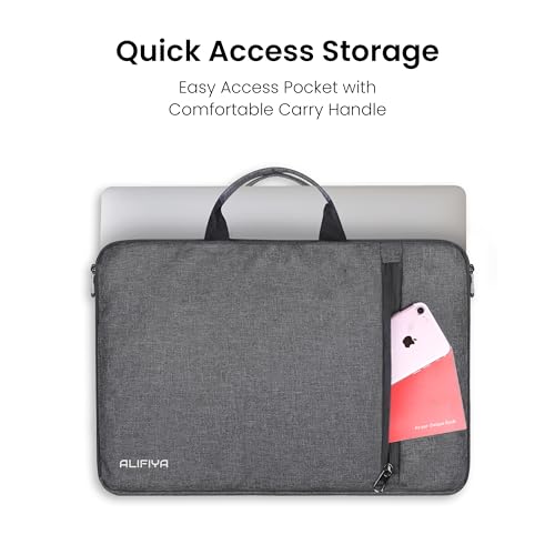 Image of Laptop Sleeve 15.6 with Carry Handle & Front Pocket - Water-Resistant Slim Laptop Cover Bag for Dell, HP, Lenovo, MacBook - Laptop Cover for Office & Travel