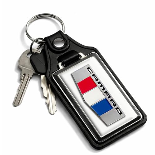 Image of Brotherhood Car Key Chain for Camaro - Classic Models Keychain for Men and Women Gift Key Ring - White - 6th Gen Tri Bar