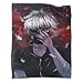 Japanische Anime-Decke, Tokyo Ghoul Kaneki, Decke, Flanell, Bett, gemütlich, weicher Plüsch, Bett, Sofa, Wohnzimmer, 150 x 200 cm
