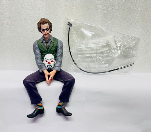 Image of AUTO MT Joker Character 15cm Action Figure Sitting Position Car Dashboard Toy Desk Display Comic Villain with Mask Model Statue for Car Interior Exterior Decor Showpiece