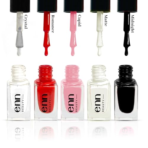 Image of Enn Beauty Nail Paint Kit, Quick drying & Long Lasting Formula With Glossy finish,Paraben Free Nail Polish Set of 5,