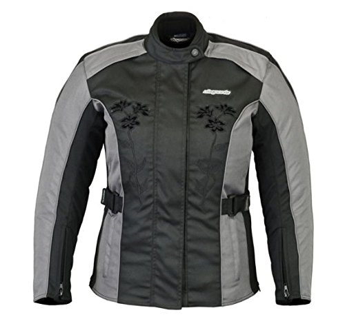 RKsports Women 3535 Motorcycle Motorbike Textile Jacket Black Pink Grey Ladies (UK 10, Grey)