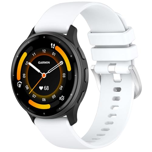 Image of TopPerfekt Sport Straps Compatible with Garmin Venu 4 45mm/ 3/2 (22mm) Quick Release Replacement Wristband, Soft Silicone Adjustable Watch Band for Forerunner 970/570 47mm / 265/255 -White 22mm