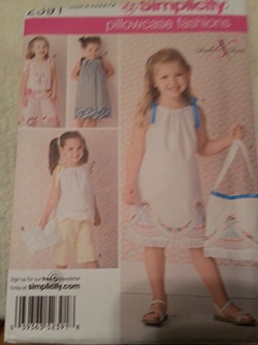 Simplicity Pillowcase Fashion Bag and Clothing Sewing Patterns for Girls, Sizes 3-8