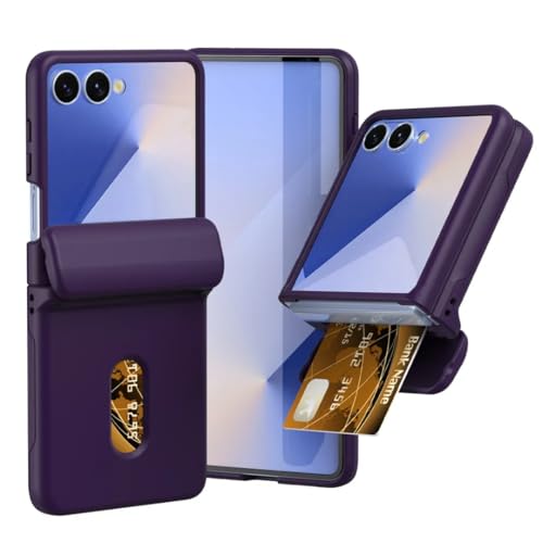 Coque Galaxy Z Flip 3 5G violet foncé charnière et porte-carte