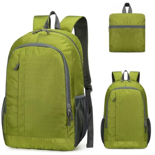 Niceminiwall Mochila plegable, impermeable, ligera, para hombres y mujeres, para viajes, senderismo (verde)