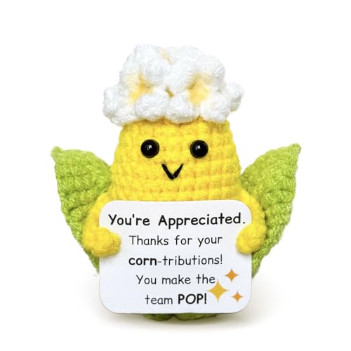 POP-Corn Pun Employee Appreciation Gifts Positive Crochet Corn with Contribution