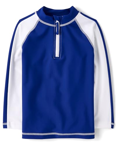 Gymboree,Boys,and Toddler Long Sleeve Rashguard,Navy Colorblock,7