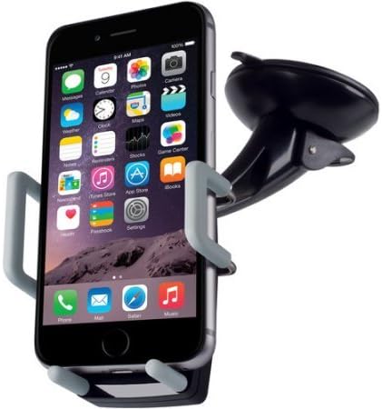 Importer520 Car Mount Vehicle Swivel Holder for Samsung Galaxy Note 5 4 3 2 Galaxy S8 S8 Plus S7 S7 Edge S6 S5 Active S4 S3 Mini ; Apple iPhone 4 5 5S 5C SE 6 6s 7 Plus 4.7 5.5 (Color - Grey)