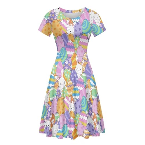 Image of Biyejit Women's Summer Casual Short Sleeve T-Shirt Swing Dress Crew Neck Plus Size S-4XL