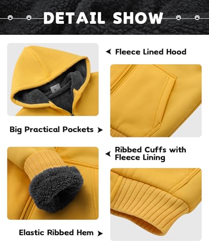 Image of SWISSWELL Unisex Boys Girls Fleece Hoodie Sherpa Lined Jacket Zip Up Hooded Sweatshirt Winter Outerwear for Kids (Yellow, 10-11)