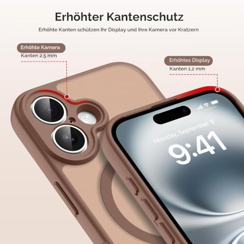 Helssitot Magnetisch für iPhone 16 Hülle, Braun – Ansicht 4