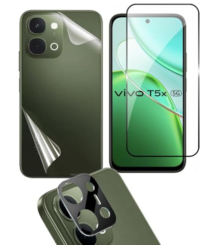 Image of ZARALA Tempered Glass Screen Protector Compatible for Vivo T5x 5G| Front And Back Screen Guard With camera lens protector (Combo)
