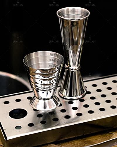 Lumian Luxury Bar Tools L0047 Professionele Urano Jigger, roestvrij staal, zilver, multilevel ml/oz - Image 3