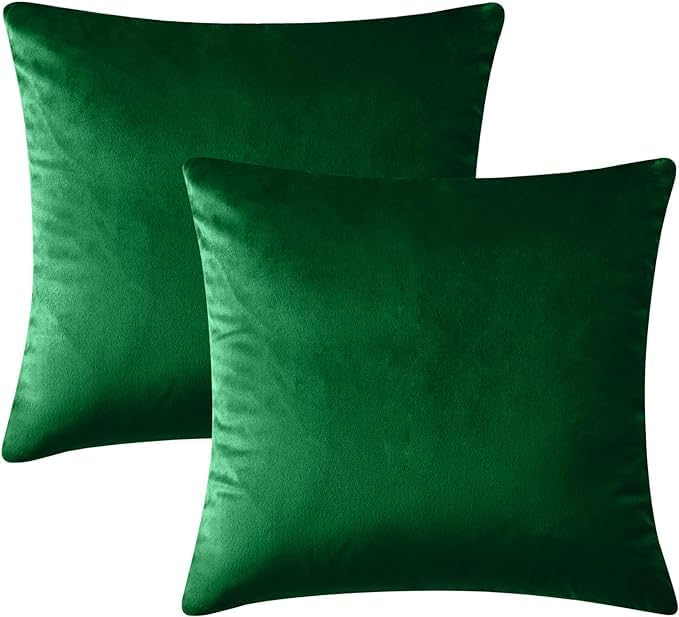 Imperial Rooms Cushion Covers 45 x 45 cm Pack of 2 Square Throw Dark Grey Velvet Pillow Cases Bedroom Decor Cushion for Sofa Living Room Car (Charcoal, 18 x 18 Inch)
