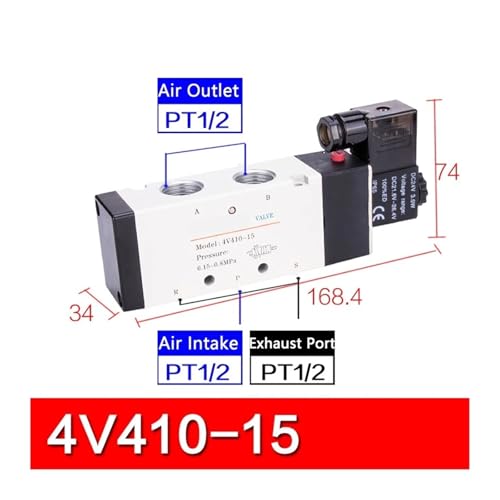 Électrovanne 4V410-15 pneumatique AC24V pour le contrôle directionnel des vérins - 3