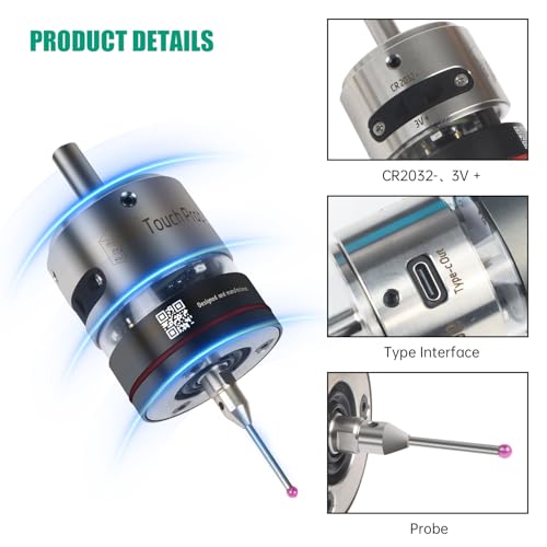 XUNKUNER CNC Probe Edge Finder,0.001mm High Accuracy Trigger Finder,Milling Machine Finder Locator Support XYZ Coordinate Stroke,Crafted from Tungsten Steel and Aluminum Alloy - Thumbnail 6