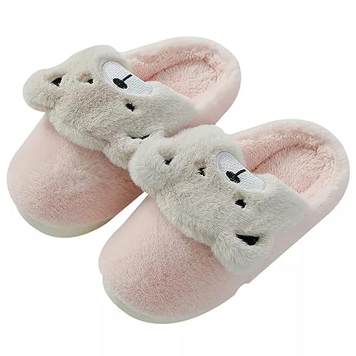 YEKIM Winter home slippers Women's indoor anti-skid slippers Indoor comfortable warm plush slippers, 40 41, 40 41