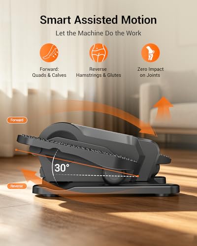 Image of Under Desk Elliptical Machine Seated Pedal Exerciser | Quiet Leg Exerciser While Sitting, Mini Portable Leg Exercise Machine with Remote, Adjustable 12-Speeds, Manual & Auto Mode