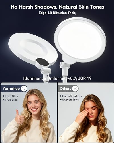 Image of 7 inch Desk Ring Light with Stand for Computer, 30 Lighting Modes for Video Conference, Zoom Lighting for Computer, Adjustable Desk Light for Video Recording, Calls, Podcast, Stream, 3000K-6500K, CRI 97.8