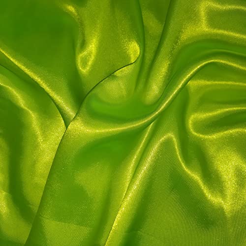 Tissu satiné de qualité pour robe de mariée jaune fluo au drapé fluide 10m