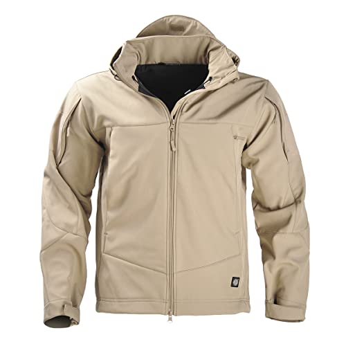 HAN·WILD Men's Tactical Jacket Lightweight Windbreaker Spring Combat Soft Shell with Hooded Military Outdoor Coats
