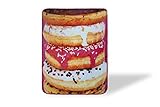 Donuts Fleece Throw Blanket | Large Soft Fleece Donut Blanket | Food Blanket Soft Blankets and...